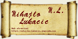 Mihajlo Lukačić vizit kartica